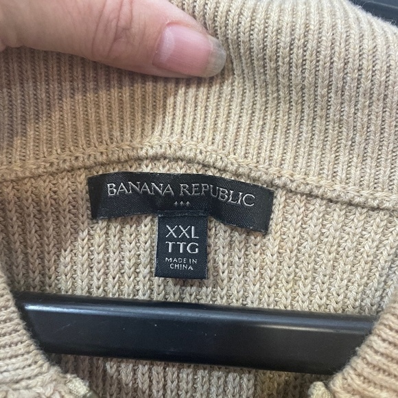 Banana Republic Mens Full Zip Cardigan Sweater Beige Knit Pockets Size XXL - Picture 10 of 10